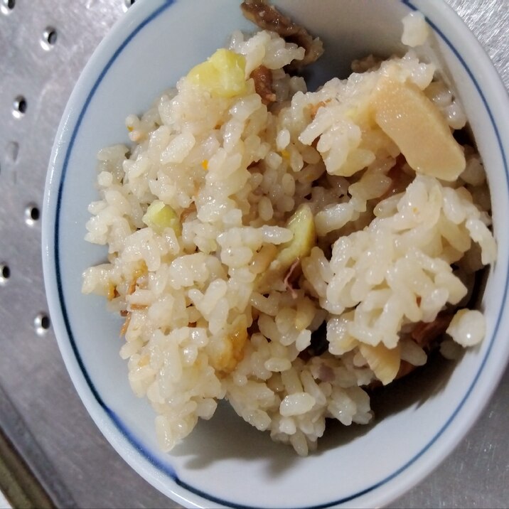 「たけのこ」と栗入り炊き込みご飯